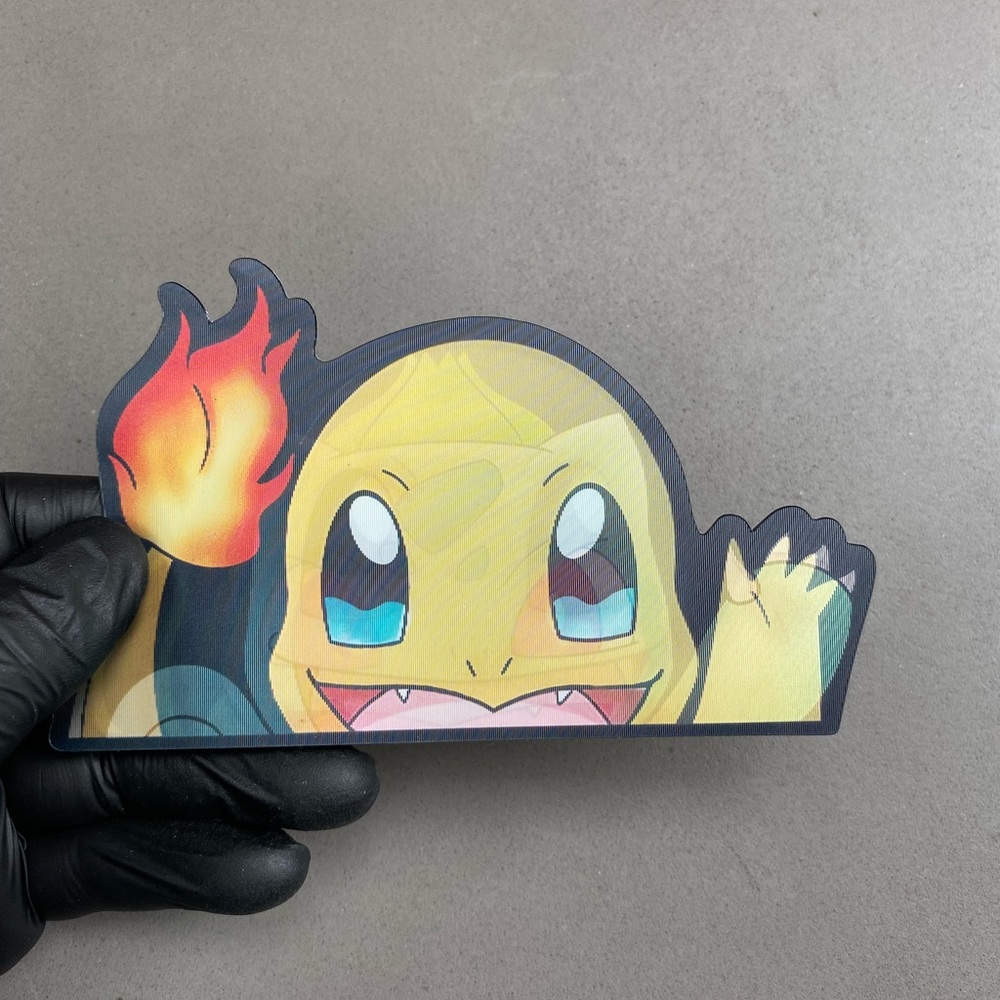 Pokemon Charmander Squirtle Bulbasaur, 3D Lenticular Motion Car Sticker Decal